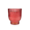 Candlelight Home 10CM MEDIUM RIDGED FOOTED GLASS CANDLE MANGO & HONEY - 5% MANGO & HONEY SCEN