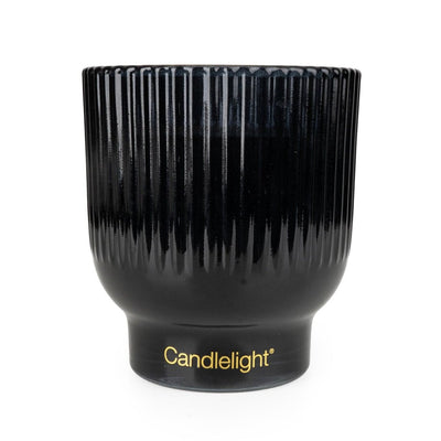 Candlelight Home 10CM MEDIUM RIDGED FOOTED GLASS CANDLE PINEAPPLE & COCONUT - 5% PINEAPPLE & COCONUT SCENT