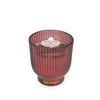 Candlelight Home 10CM MEDIUM RIDGED FOOTED GLASS CANDLE WILD STRAWBERRY & RHUBARB - 5%  WILD STRAWBERRY & RHUBARB SCENT