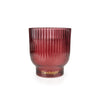 Candlelight Home 10CM MEDIUM RIDGED FOOTED GLASS CANDLE WILD STRAWBERRY & RHUBARB - 5%  WILD STRAWBERRY & RHUBARB SCENT