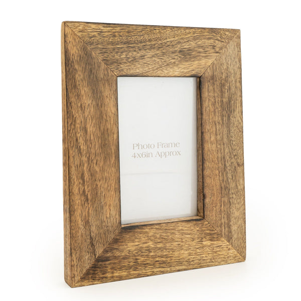 Dark Brown Wedge Photo Frame Mango Wood 4x6