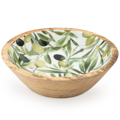 Candlelight Home Bowls Handcrafted Mango Wood Bowl - Olives 3PK