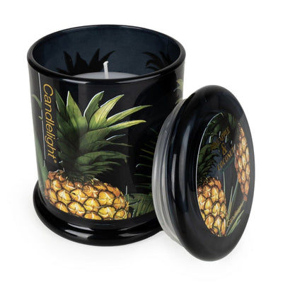 Candlelight Home LARGE GLASS LIDDED JAR PINEAPPLE & COCONUT - 5% PINEAPPLE & COCONUT SCENT