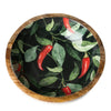 Candlelight Home LARGE MANGO WOOD BOWL WITH ENAMEL PRINT