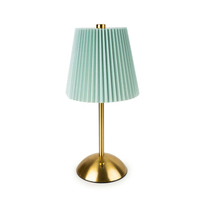 Candlelight Home Metal LED Table Lamp with Pleated Shade - Duck Egg