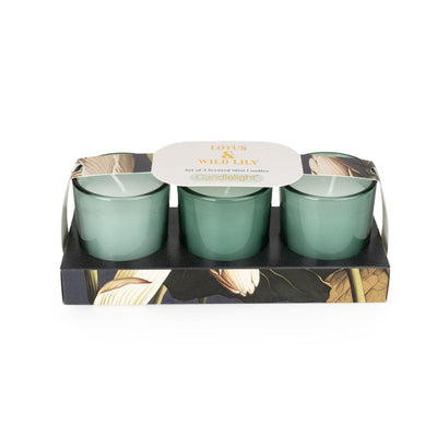 Candlelight Home SET OF 3 VOTIVES LOTUS & WILD LILY - 5% LOTUS & WILD LILY SCENT