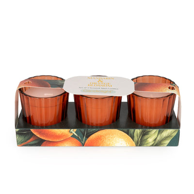 Candlelight Home SET OF 3 VOTIVES MANDARIN & ORANGE BLOSSOM - 5% MANDARIN & ORANGEBLOSSOM SCENT