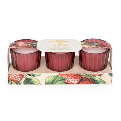 Candlelight Home SET OF 3 VOTIVES WILD STRAWBERRY & RHUBARB - 5%  WILD STRAWBERRY & RHUBARB SCENT