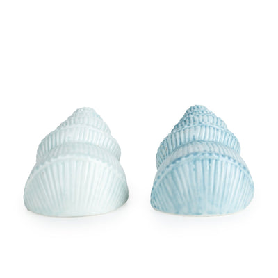 Candlelight Home SHELL SHAPED SALT & PEPPER POTS REACTIVE GLAZE