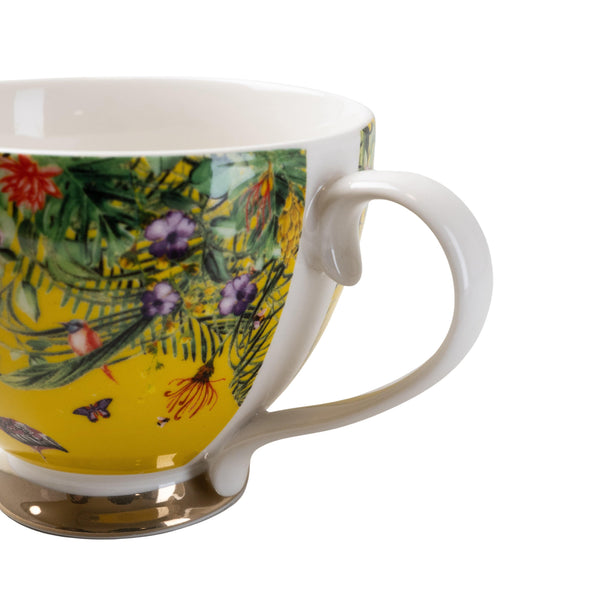 Chinoiserie Footed Mug Ochre 4PK